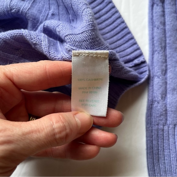 Lilly Pulitzer Purple Cashmere V-Neck Sweater with Ribbed Texture Size XS - Picture 8 of 9